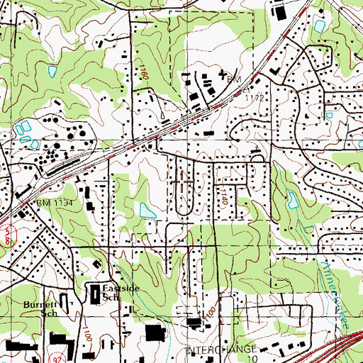 Topographic Map of Kellogg, GA