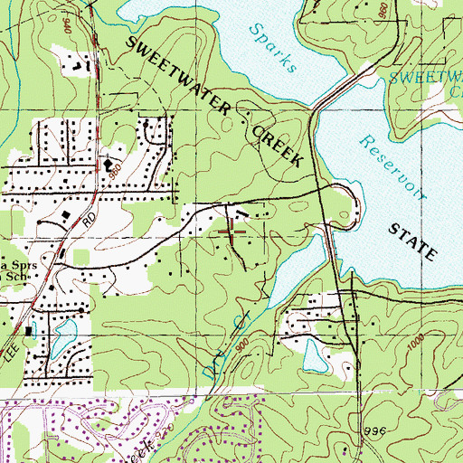 Topographic Map of Lake Estates, GA