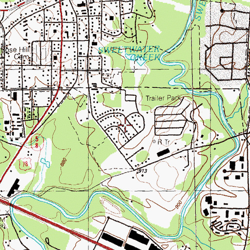 Topographic Map of Lawrence Estates, GA