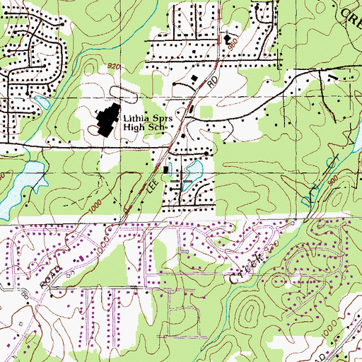 Topographic Map of Leisure Acres, GA