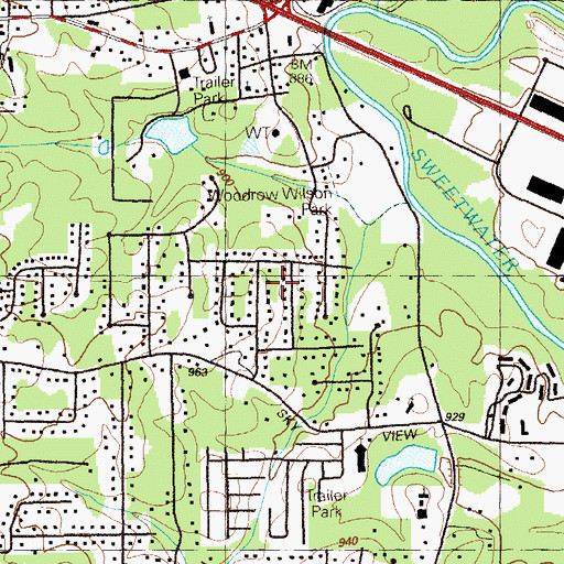 Topographic Map of North Kingsley Estates, GA