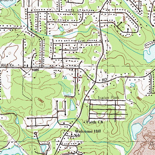 Topographic Map of Park Forest, GA