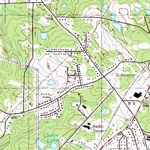 Topographic Map of Parkway Estates, GA