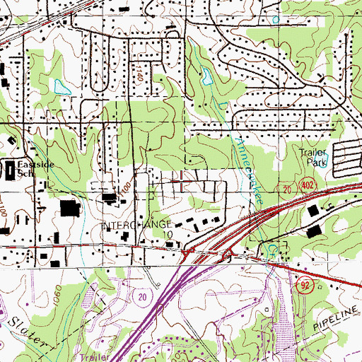 Topographic Map of Pinebrook Mobile Home Park, GA