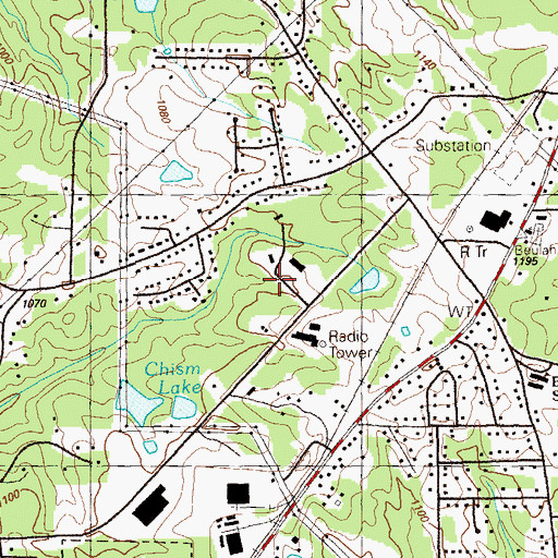 Topographic Map of Shadix Industrial Park, GA