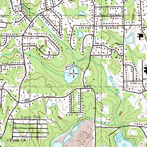 Topographic Map of Shues Lake, GA