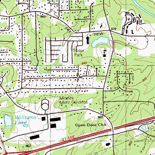 Topographic Map of Skyview, GA