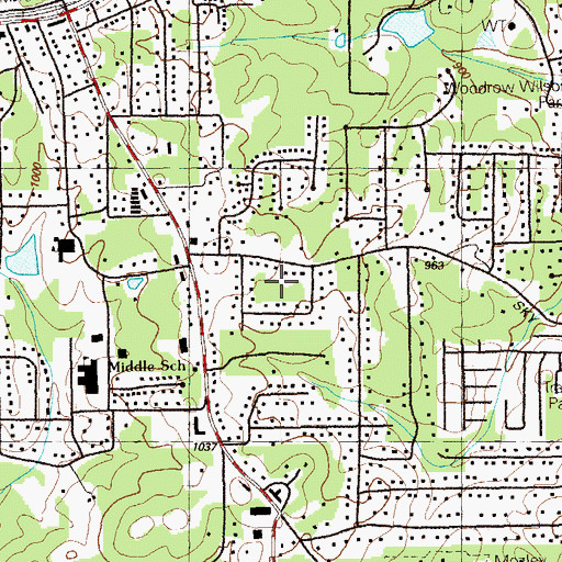 Topographic Map of Skyview Heights, GA