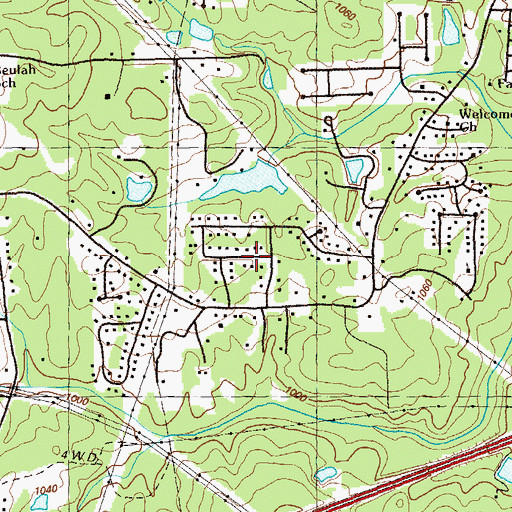Topographic Map of Southern Pines Estates, GA