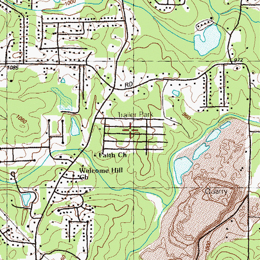 Topographic Map of Springtime Mobile Home Park, GA