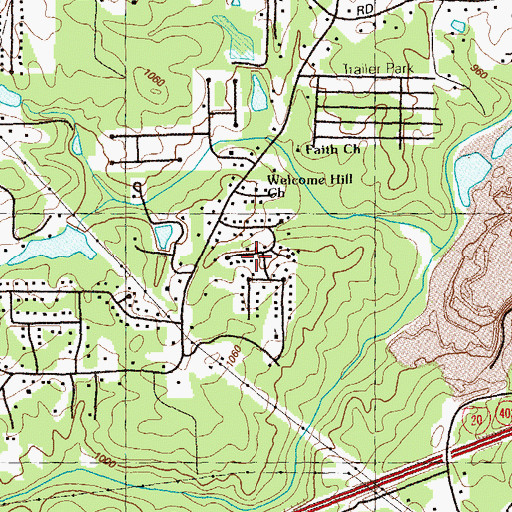 Topographic Map of Stoneybrook, GA