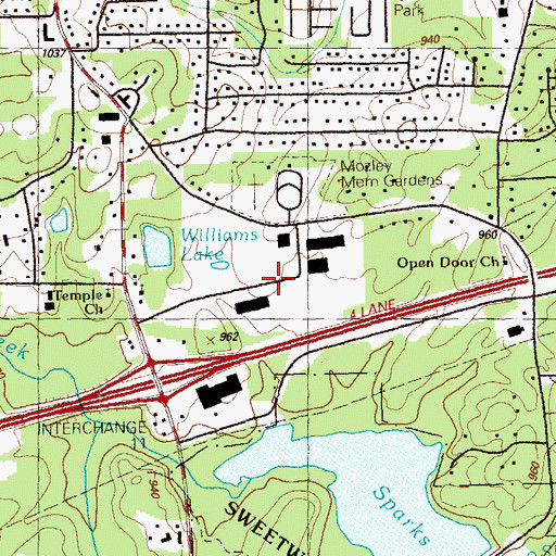 Topographic Map of Sweetwater Industrial Park, GA