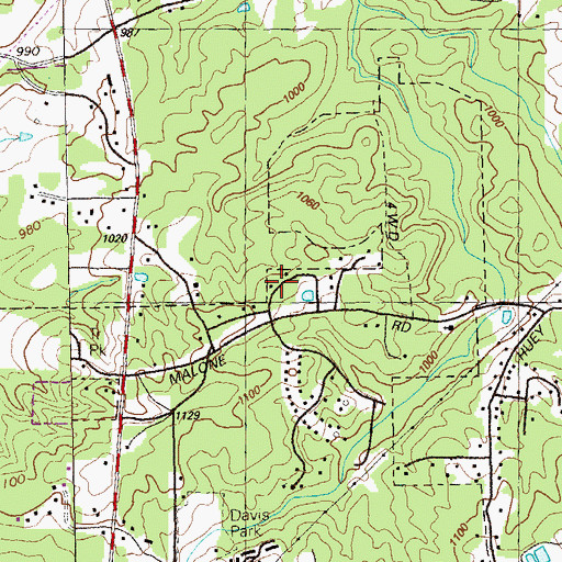 Topographic Map of The Willows, GA