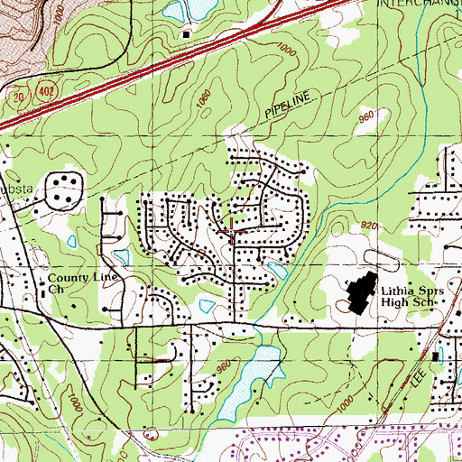 Topographic Map of Trail Creek, GA