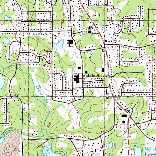 Topographic Map of Turner Middle School, GA