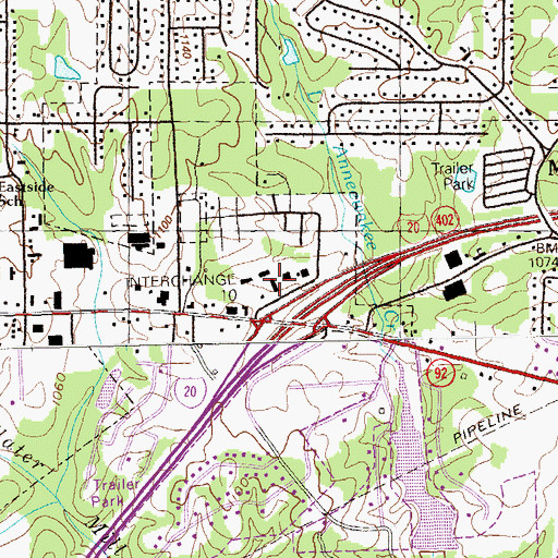 Topographic Map of West Moreland Plaza Shopping Center, GA