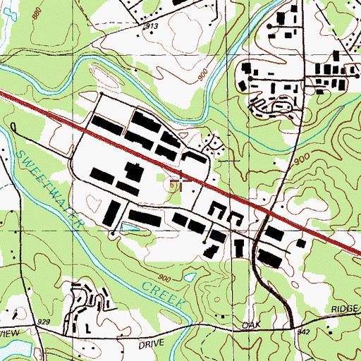 Topographic Map of Westfork Industrial Park, GA