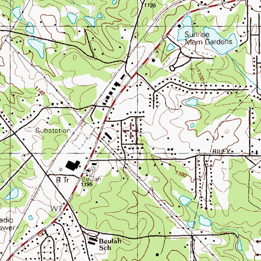 Topographic Map of Wexford Estates, GA