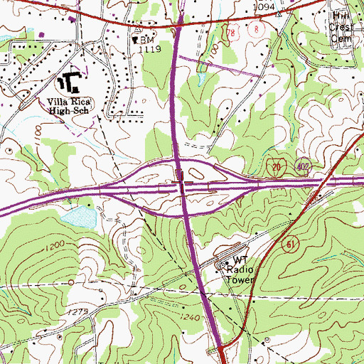 Topographic Map of Exit 5, GA