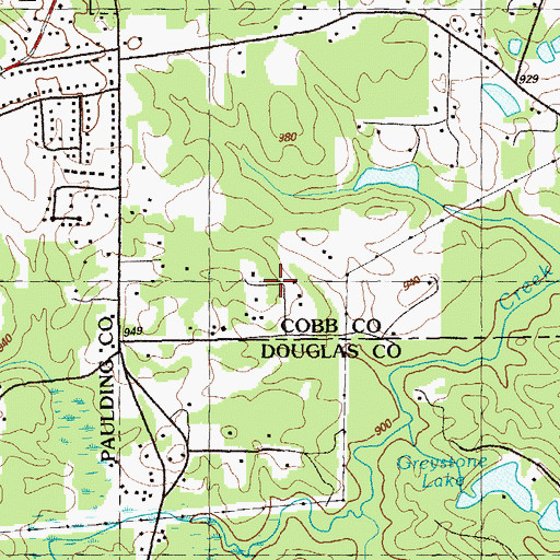 Topographic Map of Burnt Hickory Farms, GA