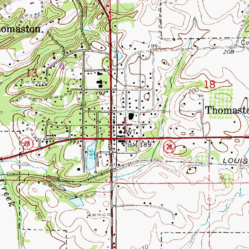 Topographic Map of Thomaston Post Office, AL