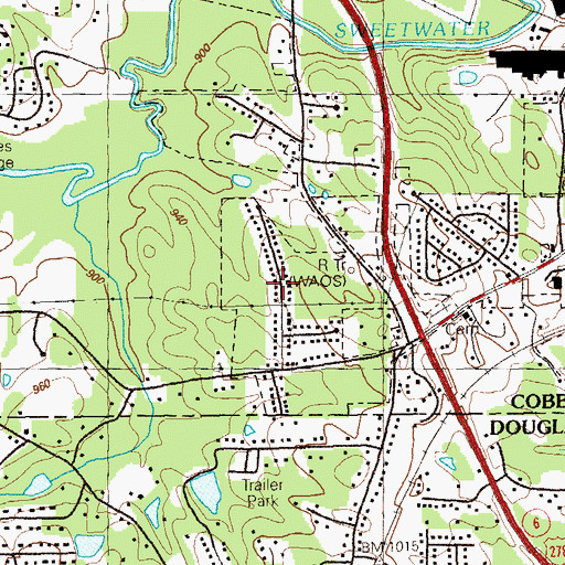 Topographic Map of Sherwood Park, GA