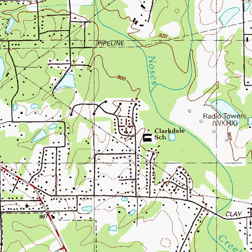 Topographic Map of Wesley Station, GA