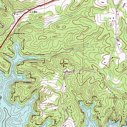 Topographic Map of Banks Mountain, GA
