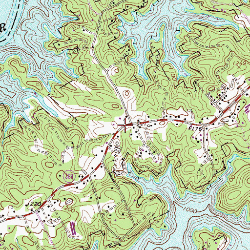 Topographic Map of Barnes, GA
