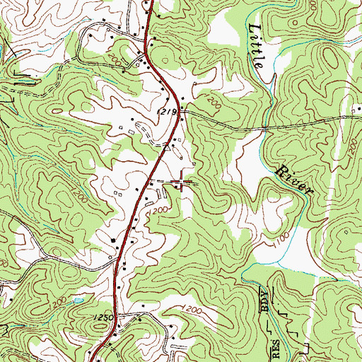 Topographic Map of Beaver Pond, GA