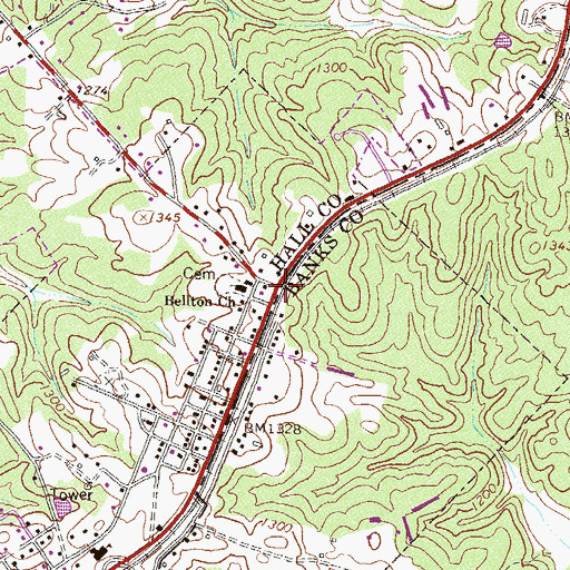 Topographic Map of Belton, GA