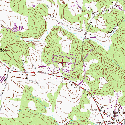 Topographic Map of Big Oak, GA