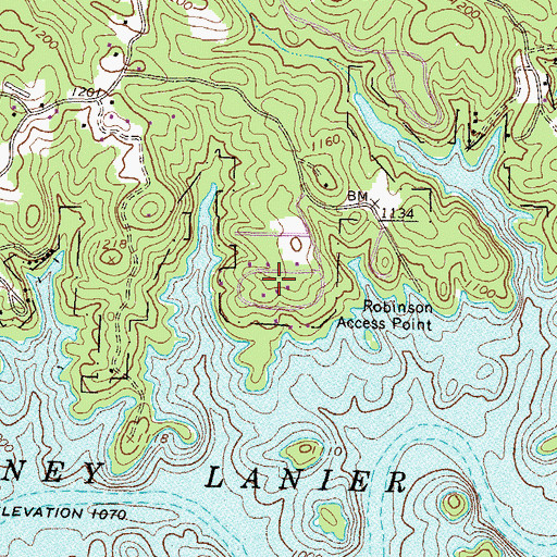 Topographic Map of Cameron Point, GA
