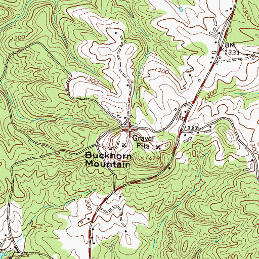 Topographic Map of Cherokee Gun Club Range, GA