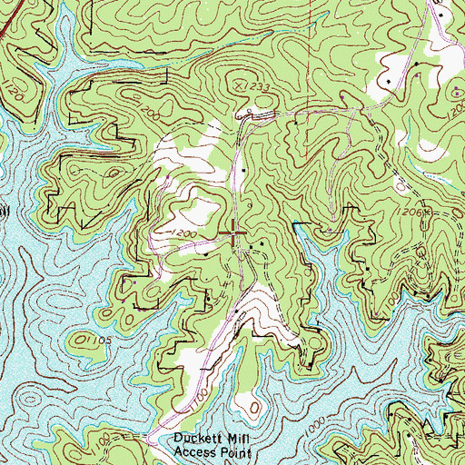 Topographic Map of Cherokee Hills, GA