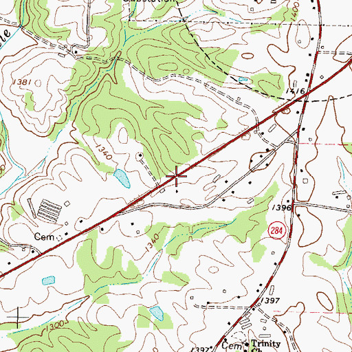Topographic Map of Christian Hall Church, GA