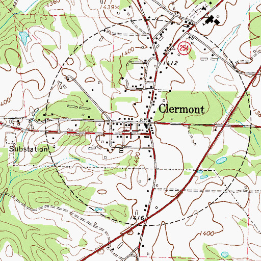 Topographic Map of Clermont Residential Historic District, GA
