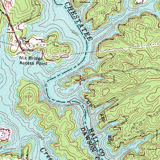 Topographic Map of Cool Springs Access Point, GA