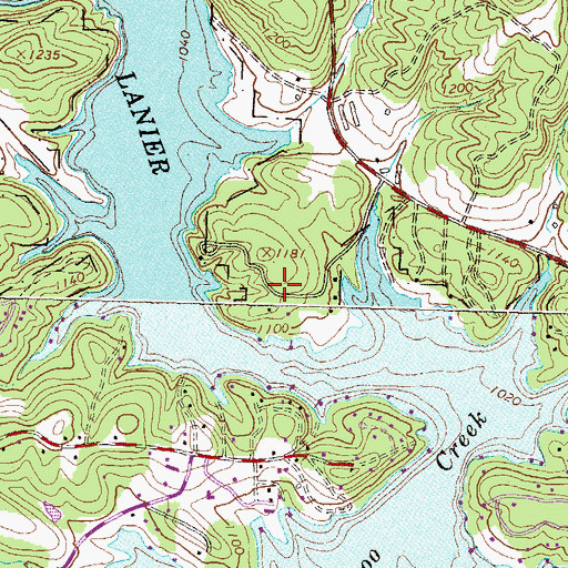 Topographic Map of Destitute Acres, GA
