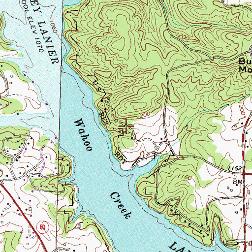 Topographic Map of Devane, GA