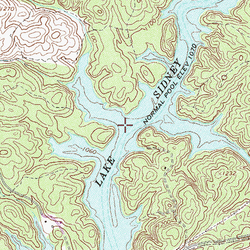 Topographic Map of Dog Creek, GA
