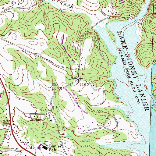Topographic Map of Elrod, GA