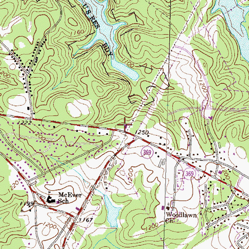 Topographic Map of Gainesville Church, GA