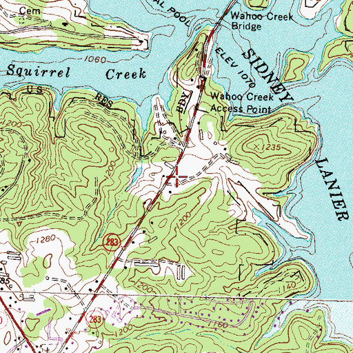 Topographic Map of Gospel Assembly Church, GA