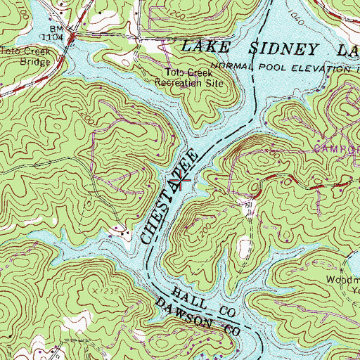 Topographic Map of Grant Ford (historical), GA