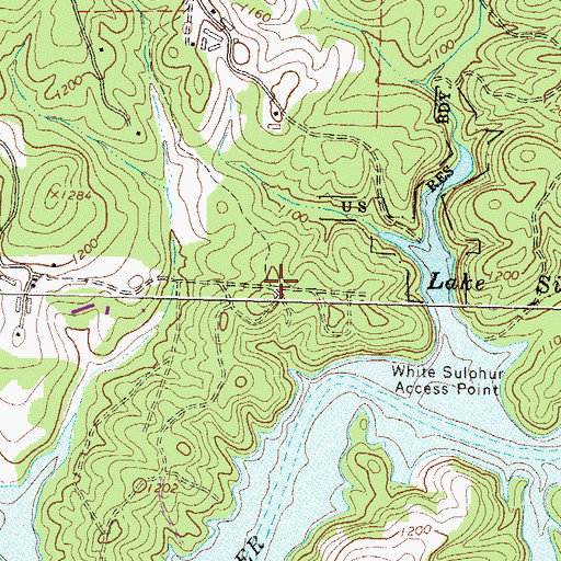 Topographic Map of Hidden Acres, GA