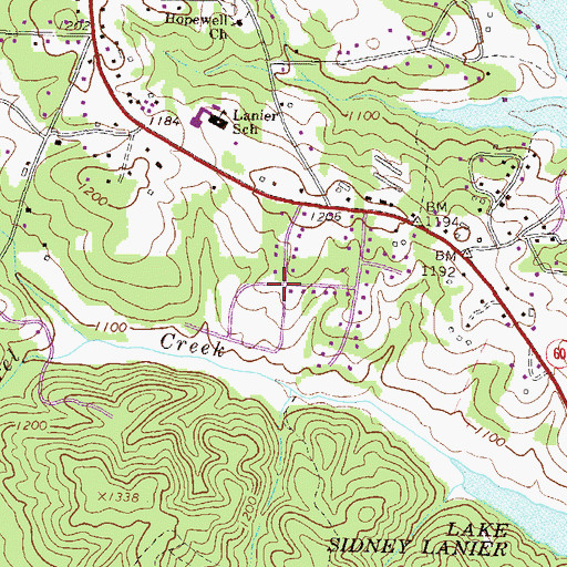 Topographic Map of Indian Hills, GA