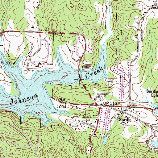 Topographic Map of Johnson Creek Access Point, GA