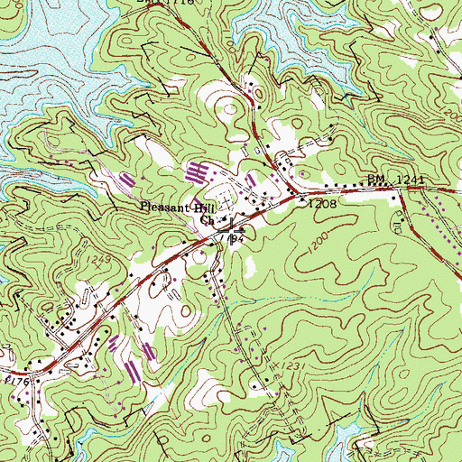 Topographic Map of Lanier Church, GA