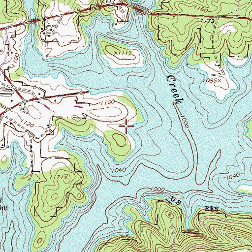 Topographic Map of Latham Creek Access Point, GA